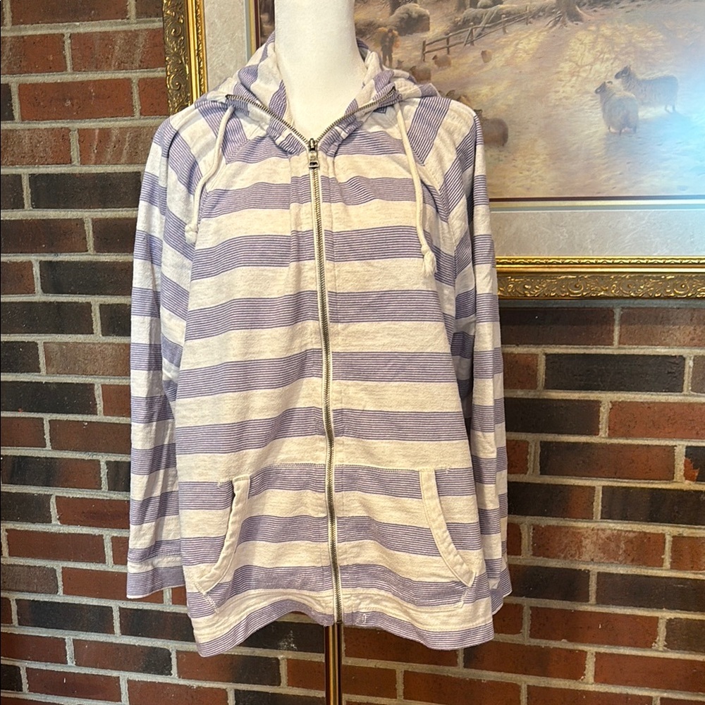 Sonoma Purple and White Striped Jacket